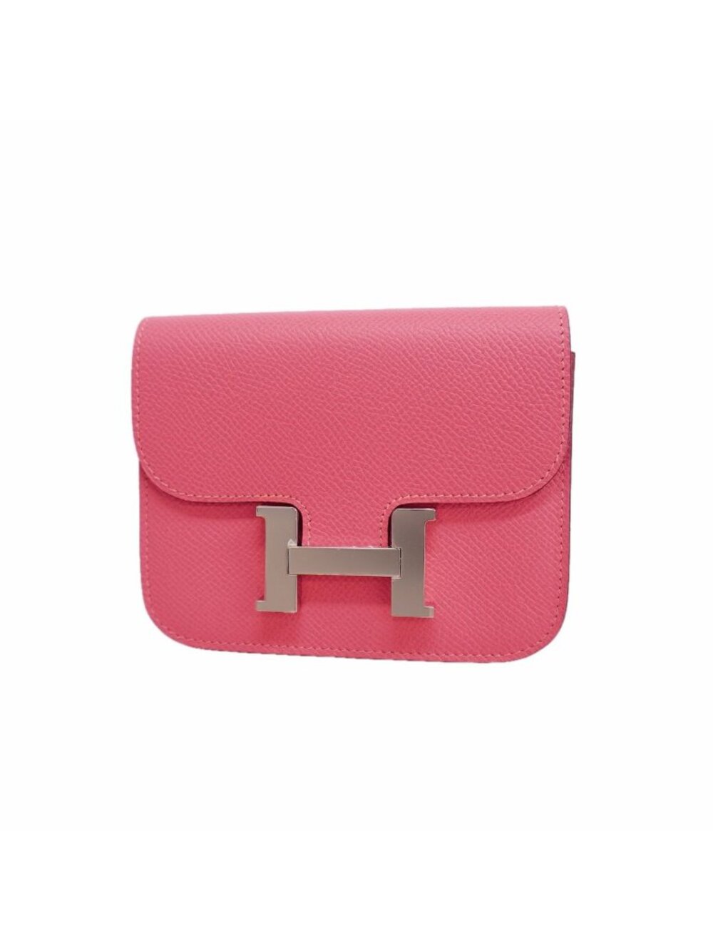 Hermes Wallet Constance Slim Veau Epsom Rose Azalea Silver